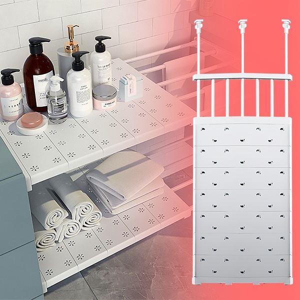 Prateleira Extensível Sob Pressão (48-80 cm, Sem Furar) | SHELFEXPEND