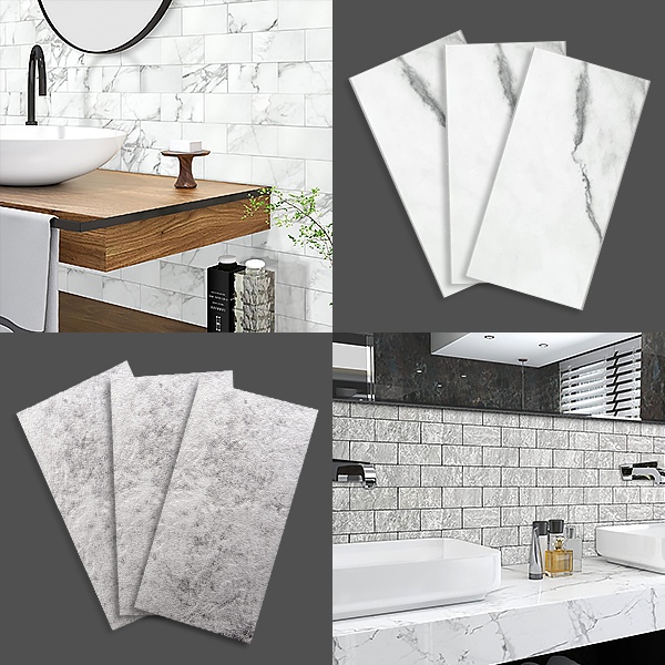 Azulejos de Parede Adesivos 3D - Pacote de 10, Pedra ou Granito | INSTATILE
