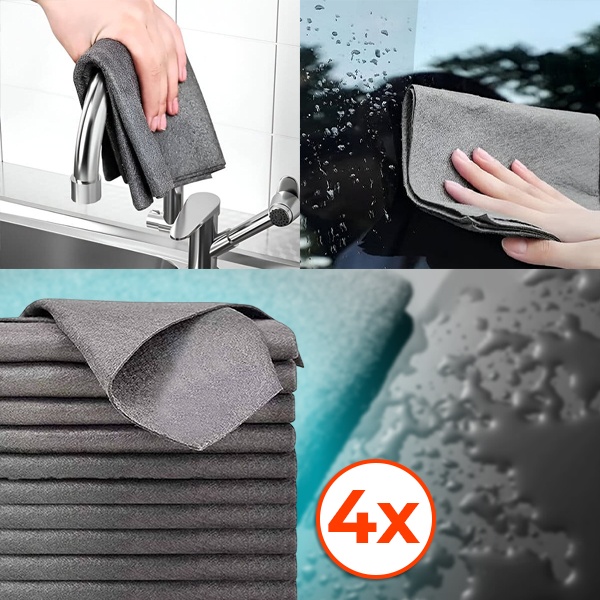 Panos de limpeza em microfibra (conjunto de 4, 20x25 cm) - | MICROWIPE
