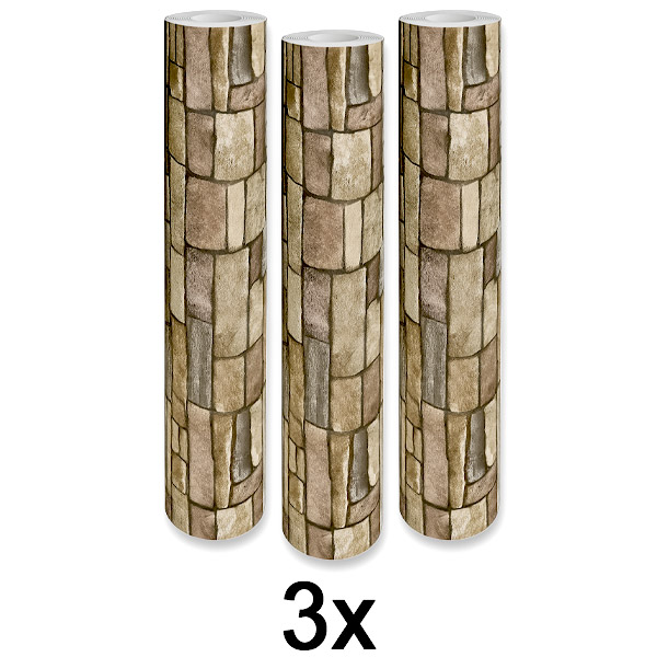 3x Painel de Parede 3D Adesivo Tijolo | WALLCORWRAP