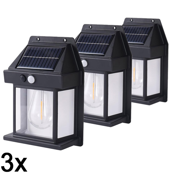 3x Luz solar para exterior – não necessita de cablagem | FLUXLAMP
