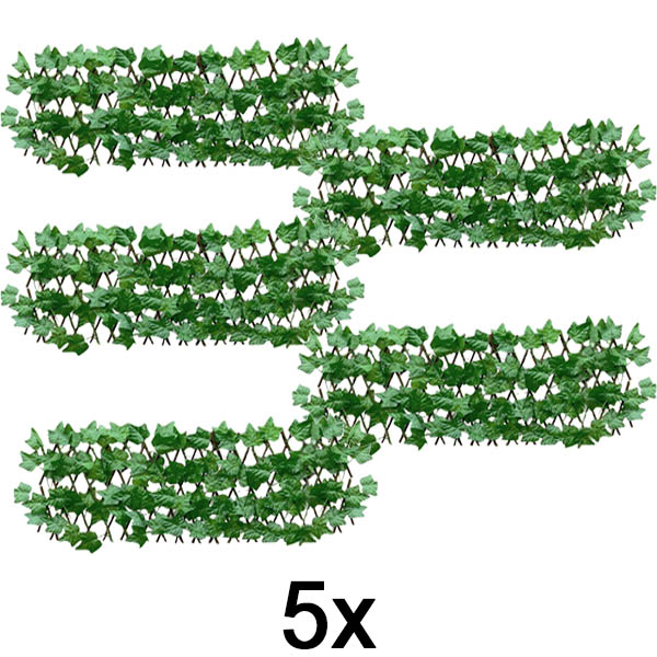 5x Painel de cerca expansível com hera – 30×180 cm, resistente a UV, sem ferramentas | GREENFENCE