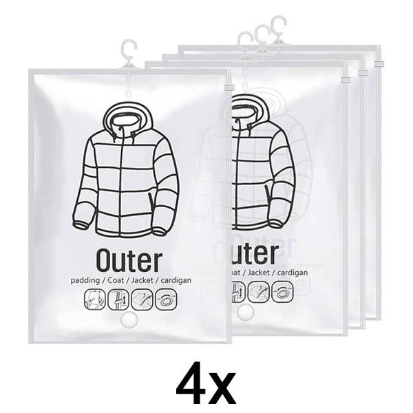 1x Sacos de armazenamento a vácuo para pendurar – (4 un) | VACUHANG