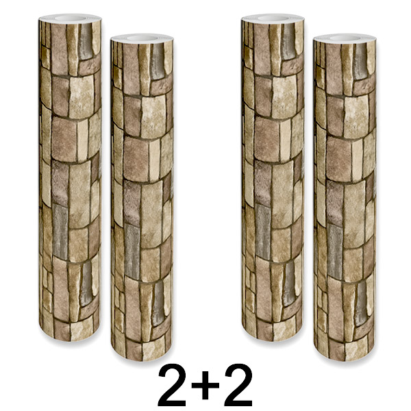 2x 1+1 GRÁTIS Painel de Parede 3D Adesivo Tijolo | WALLCORWRAP