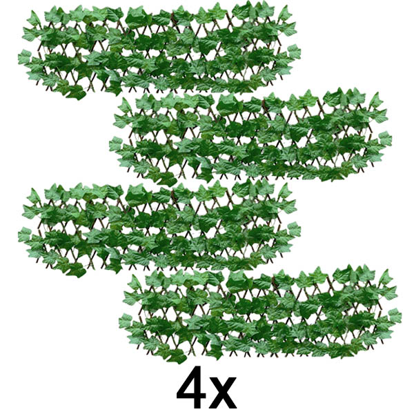 4x Painel de cerca expansível com hera – 30×180 cm, resistente a UV, sem ferramentas | GREENFENCE
