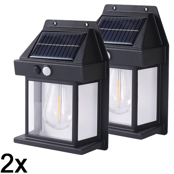 2x Luz solar para exterior – não necessita de cablagem | FLUXLAMP