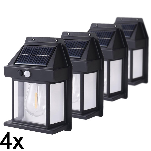 4x Luz solar para exterior – não necessita de cablagem | FLUXLAMP