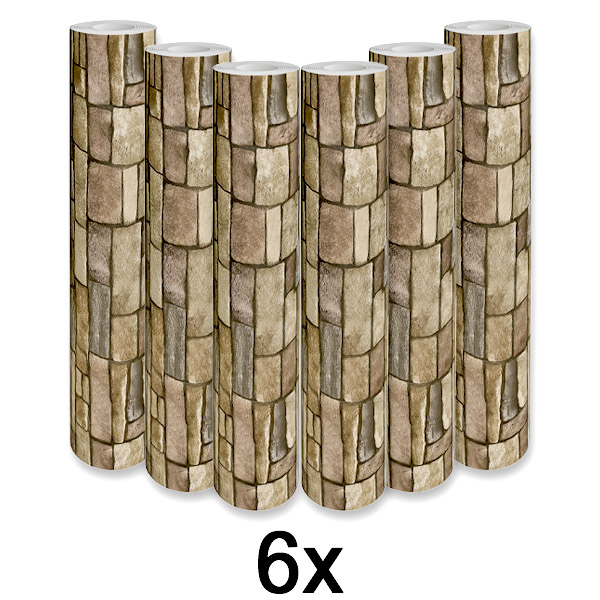 6x Painel de Parede 3D Adesivo Tijolo | WALLCORWRAP