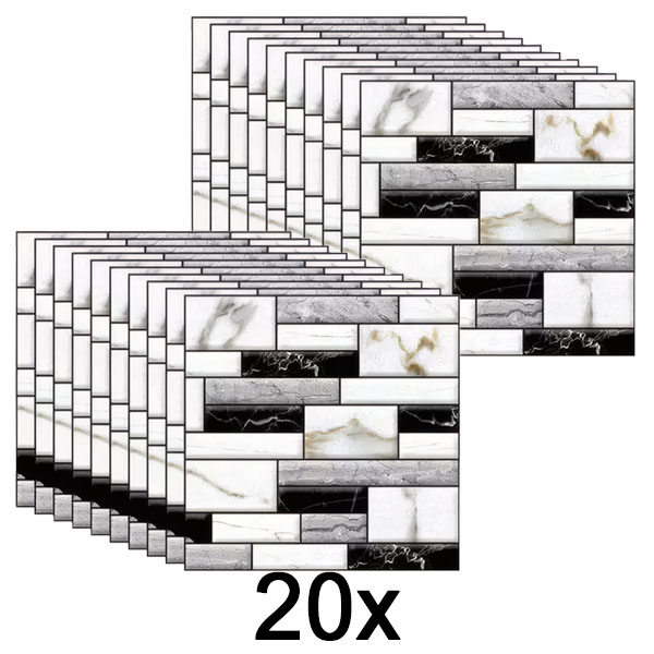 2x Autocolantes de parede 3D com padrão em mármore (10 unid.) | MARBLEBLOCKS