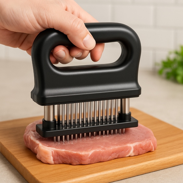 Amaciador de carne - 48 lâminas, com mola, cobertura de segurança | TENDOMEAT